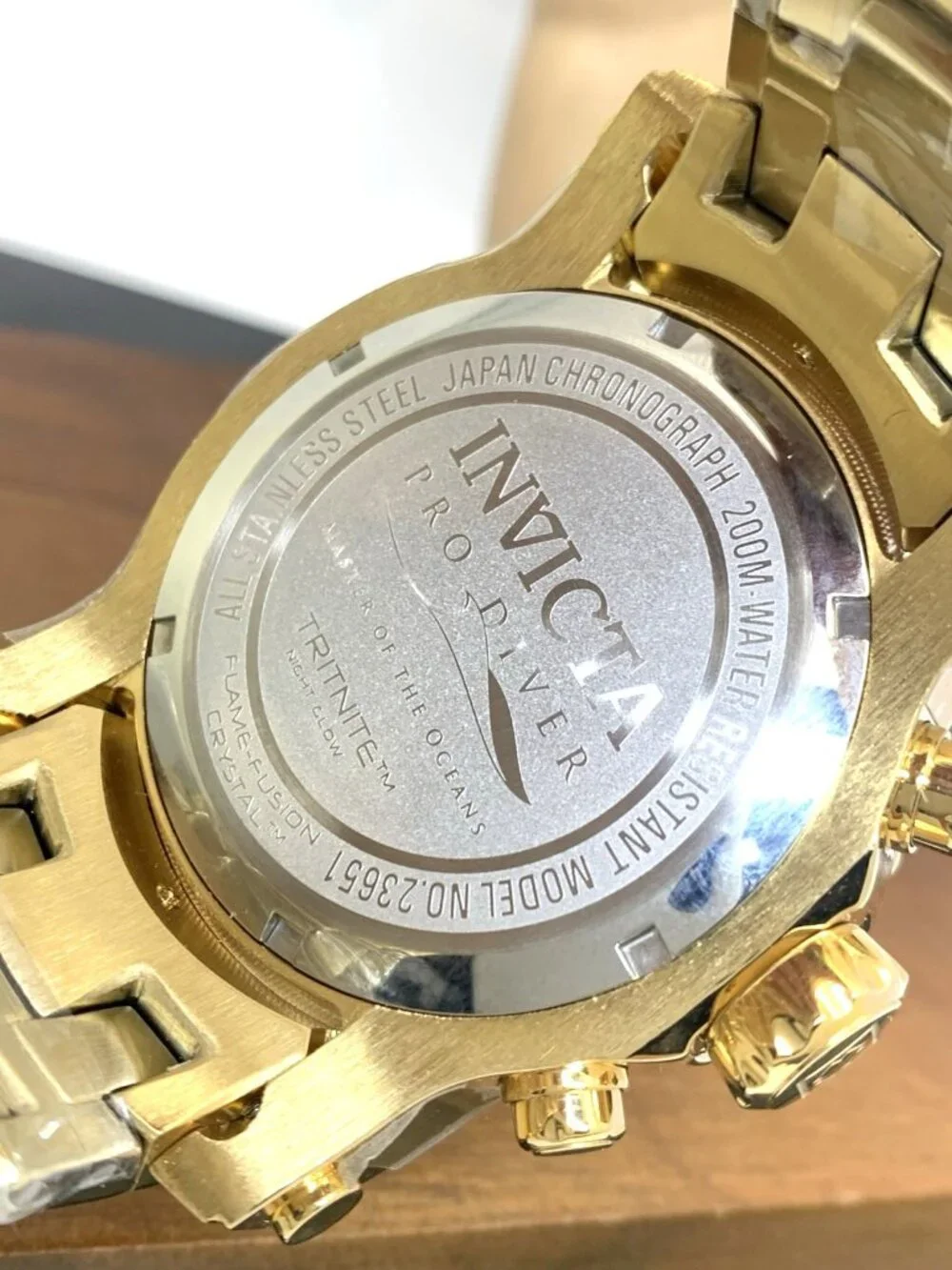 Invicta Men's Watch 23651 Pro Diver Quartz Blue Dial Gold Stainless Steel 48mm